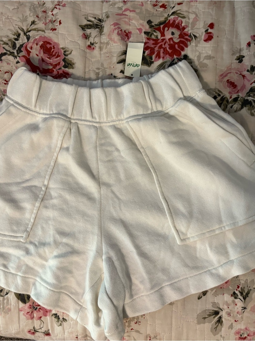aerie White High-Waist Pull-On Casual Shorts